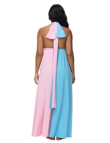 Women's Maternity Colorblock Multi-Way Baby Shower Long Dress - size: Large