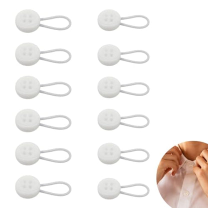 12Pcs Shirt Collar Extender,Button Extender Set,Collar Expander Buttons - color: white