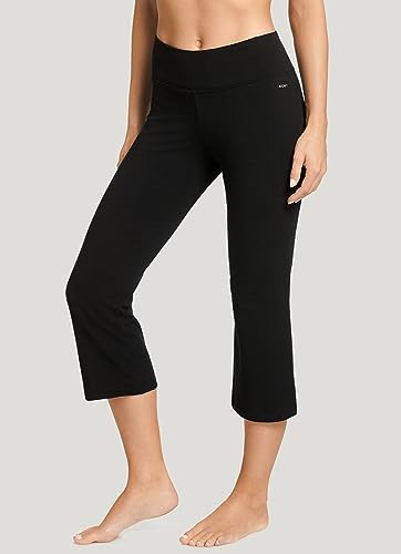 Jockey Womens Cotton Stretch Slim Flare Capri - color: Black, size: Medium