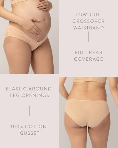 Kindred Bravely Under the Bump Bikini Maternity Underwear for Pregnancy - color: Black/Beige, size: Small