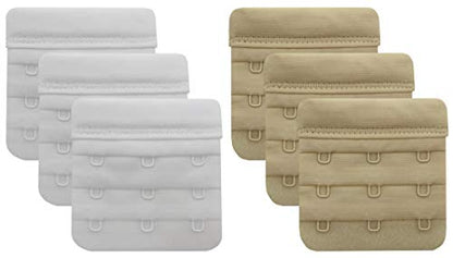 Tamlien Bra Extender 2 Hook/3 Hook/4 Hook/5 Hook, Soft and Comfortable Bra Extension - color: Bra Extender 3 Hook White/Beige