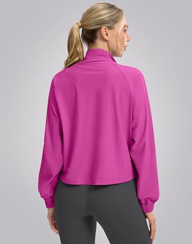 Soothfeel Women's Athletic Lightweight Jacket UPF 50+ Sun Protection Shirts - color: Sizzling Pink, size: Medium