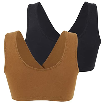 KUCI Maternity Nursing Bra Wireless Cotton Breastfeeding Bra for Sleep - color: Black+grey+olive/3pack, size: X-Large