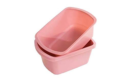 Portable Rectangular Plastic Wash Basin, 6 Quarts with Graduations, Rose (Pack of 2)