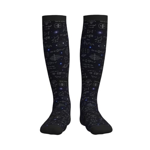 Compression Socks Women and Men 15-20mmHg-Circulation Support Socks for Athletic Running Cycling - color: Math Science