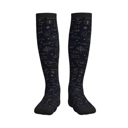 Compression Socks Women and Men 15-20mmHg-Circulation Support Socks for Athletic Running Cycling - color: Math Science