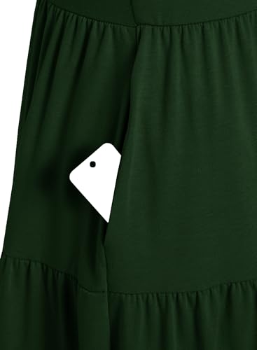 CzzzyL Women's Maternity Nursing Dress Ruffle Cap Sleeve Breastfeeding with Pockets - color: Deep Green, size: Medium