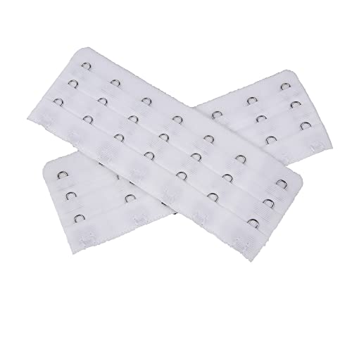 7 Hooks Bra Extender Back Corset Extender Ladies Bra Strap Extension 4pcs - color: White