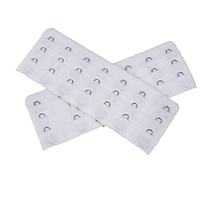 7 Hooks Bra Extender Back Corset Extender Ladies Bra Strap Extension 4pcs - color: White