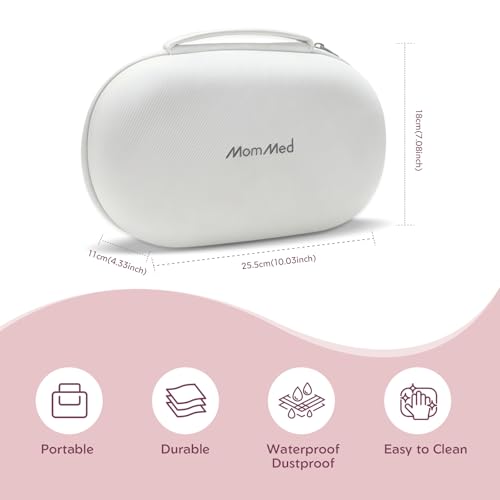 MomMed Breast Pump Carrying Case, Hard Shell Protective Storage Bag for MomMed Wearable Pumps & Cozy, Water-Resistant & Portable Breast Pump Case with Interior Strap