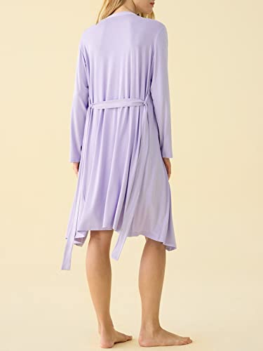 Latuza Women's Viscose Nursing Nightgown and Robe Set - color: Purple, size: Small