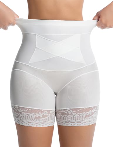 High Waist Shapewear Tummy Control Shorts Fajas Plus Size - color: White, size: Medium