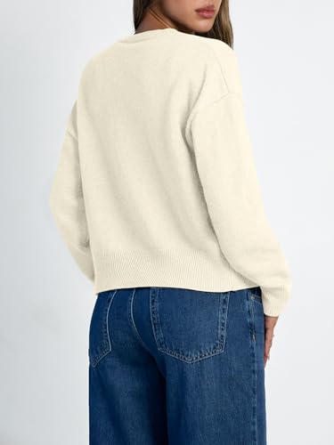 LILLUSORY Womens Lightweight Cardigan Cropped Knit Fall Cute Sweaters 2026 - color: Beige, size: Medium