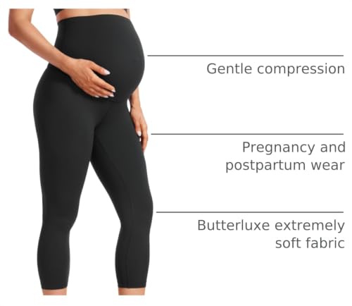 CRZ YOGA Maternity Capris Leggings 21" - color: Black, size: Small