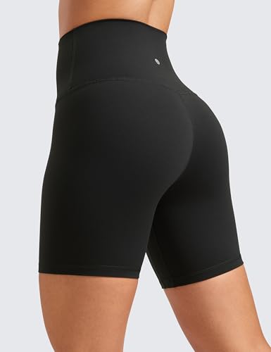 CRZ YOGA Super High Waist Biker Shorts 6" - color: Black, size: Medium