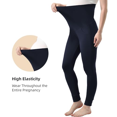 Stanpetix Maternity Joggers for Women Pregnancy Sweatpants - color: Navy, size: Medium