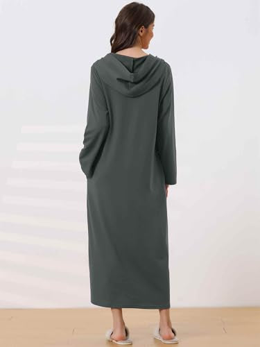 cheibear Women Long Sleeve Cardigan Knit Zip Up with Pockets - color: Deep Gray, size: Large