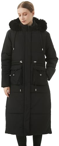 MOERDENG Women's Long Winter Puffer Coat Waterproof Warm Maxi Down Jacket - color: Black, size: 3X-Large