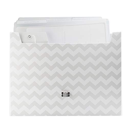 Pearhead Baby Briefcase and Document Organizer, Grey Chevron - color: Gray Baby File Organizer
