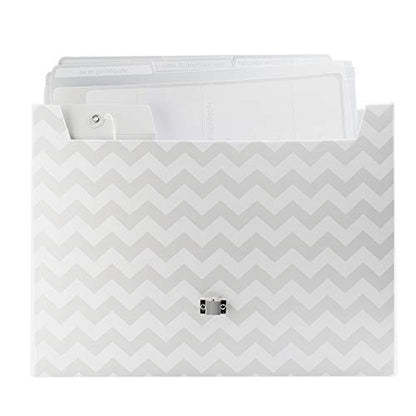 Pearhead Baby Briefcase and Document Organizer, Grey Chevron - color: Gray Baby File Organizer