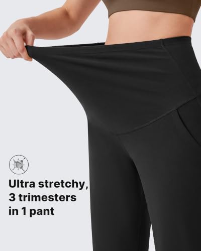 G4Free EverGoing Maternity Work Pants Pregnancy Tapered Ankle Trousers - color: Black, size: Small
