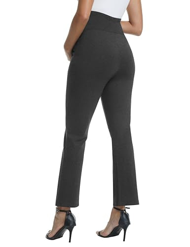 Maternity Pants Work Bootcut Dress Pants - color: Dark Heather Gray, size: Large