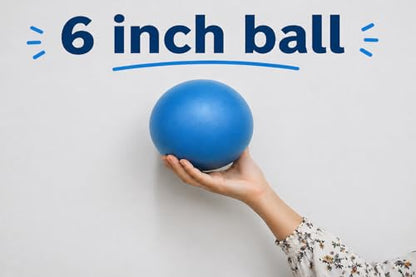 CIZEBO 6" or 8" Pilates Ball, Small Exercise Ball with Air Pump - color: Blue, size: 6 inch