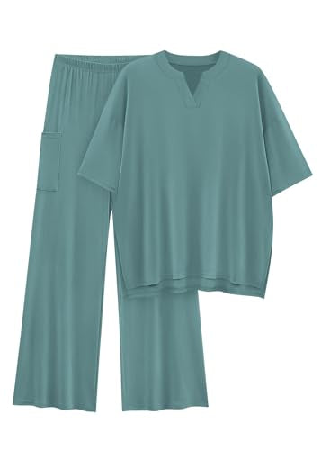 KIRUNDO Two Piece Sets for Women 2026 Summer Lounge Set - color: Fruit Green, size: Medium