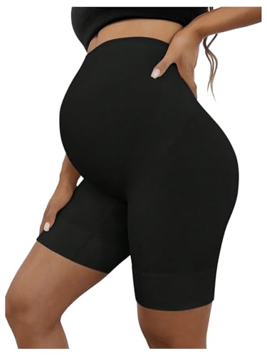 SweatyRocks Women's Maternity Biker Shorts Over The Belly Supportive Pregnancy Yoga Workout Short - size: Medium