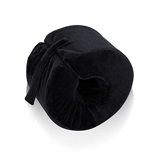 Foot Elevation Pillow Ankle Heel Protector Wedge Foot Support Cushion - color: Medium Black