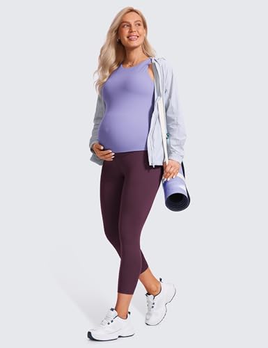 CRZ YOGA Maternity Capris Leggings 23" - color: Deep Purple, size: Large