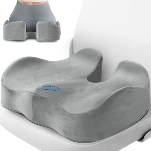 CushyOasis Seat Cushion, Gel Memory Foam Office Chair Cushions, (Light Grey) - color: Light Grey, size: Large