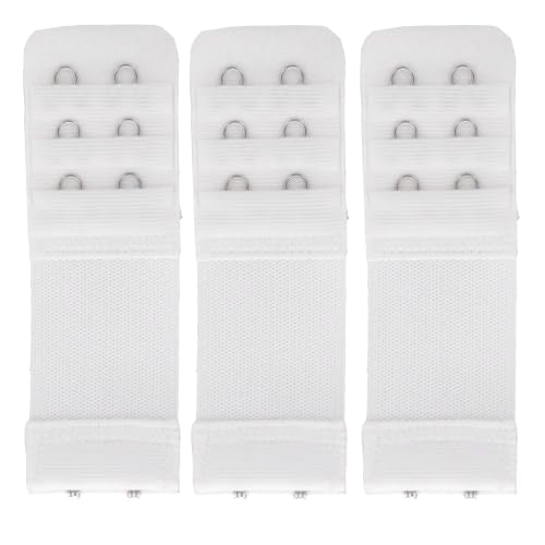 SAMGU Women's Bra Extenders 2 Hook / 3 Hook Comfortable Stretchy Bra Extension Strap - color: White, 2 Hook Bra Extenders 1/2 Inch Spacing