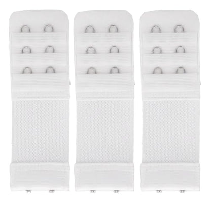 SAMGU Women's Bra Extenders 2 Hook / 3 Hook Comfortable Stretchy Bra Extension Strap - color: White, 2 Hook Bra Extenders 1/2 Inch Spacing