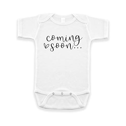 Pregnancy Announcement Coming Soon Infant Bodysuit for Grandparents Aunts Uncles White 0-3 Months