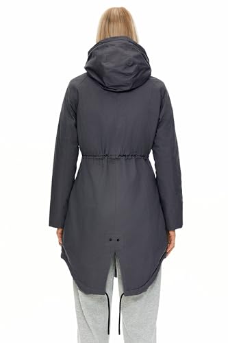 Orolay Women's Thicken Fleece Lined Parka Winter Coat Hooded Jacket with Pockets - color: Darkgray, size: Small