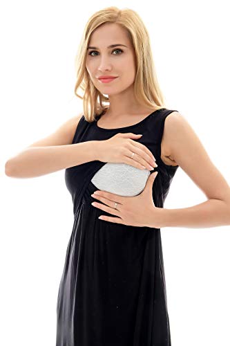 Bearsland Women's Sleeveless Maternity Dress Nursing Breastfeeding Dresses with Pockets - color: Black, size: Small