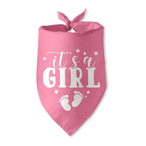 It's a Girl Gender Reveal Pink Dog Bandana - Baby Announcement Photo Prop Pet Scarf Accessories for Pet Lovers Gifts - color: It's a girl pink