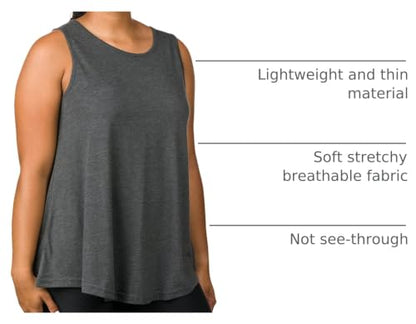 Epic MMA Gear Long Flowy Sleeveless Tunic Top for Women - color: Charcoal, size: Medium
