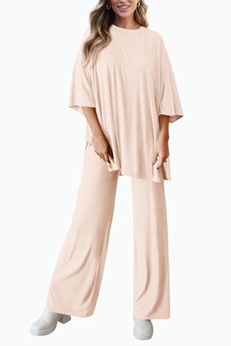 PRETTYGARDEN Two Piece Sets for Women Lounge Matching Set - color: Beige, size: Medium