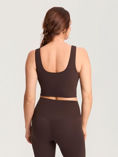 MOMANDA Longline Square Neck Pumping Bras - color: Hot Fudge Brown, size: Medium