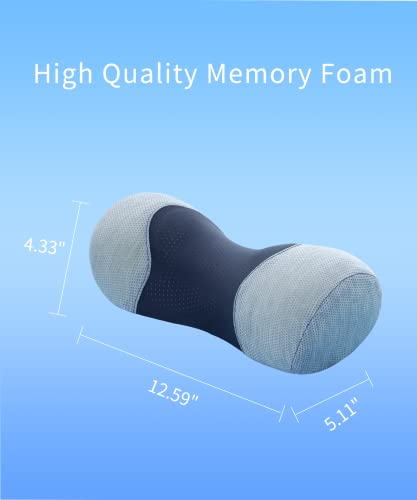 Bespilow Small Neck Roll Pillow for Sleeping, Neck Pillows for Pain Relief - color: 1 Pillow + 1 Pillowcase (Grey)
