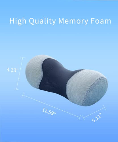 Bespilow Small Neck Roll Pillow for Sleeping, Neck Pillows for Pain Relief - color: 1 Pillow + 1 Pillowcase (Grey)