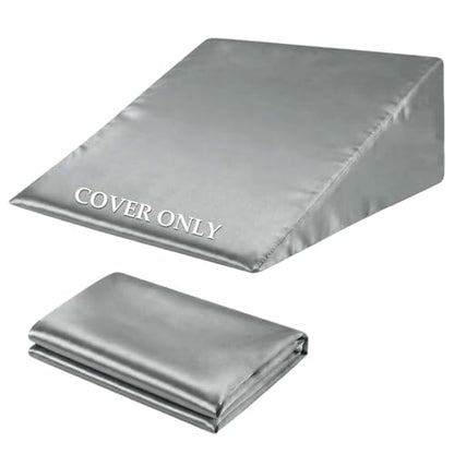 1 Pack Satin Wedge Pillow Cover 25x25x8 Inch Grey - color: Grey, size: 25x25x8"