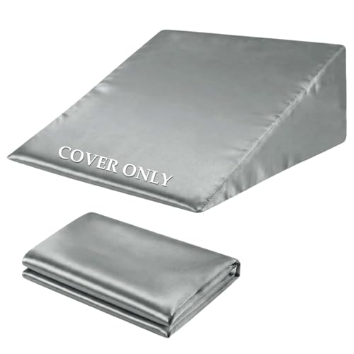 1 Pack Satin Wedge Pillow Cover 25x25x8 Inch Grey - color: Grey, size: 25x25x8"