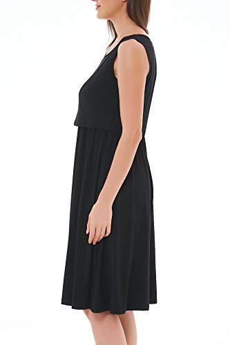 Smallshow Women's Sleeveless Nursing Dresses - color: Black, size: XX-Large