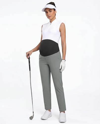 Maternity Pants Over Belly Pregnancy Scrub Pants - color: Grey, size: XX-Large