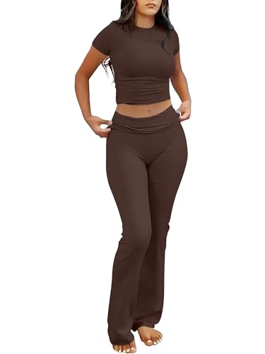 ANRABESS 2 Piece Lounge sets for Women - color: Brown, size: XX-Large