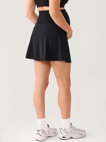 MOMANDA A Line Maternity Tennis Skirts - color: Black, size: Large