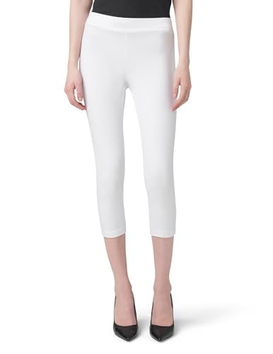 HUE Women's Wide Waistband Blackout Cotton Leggings - color: White, size: X-Small